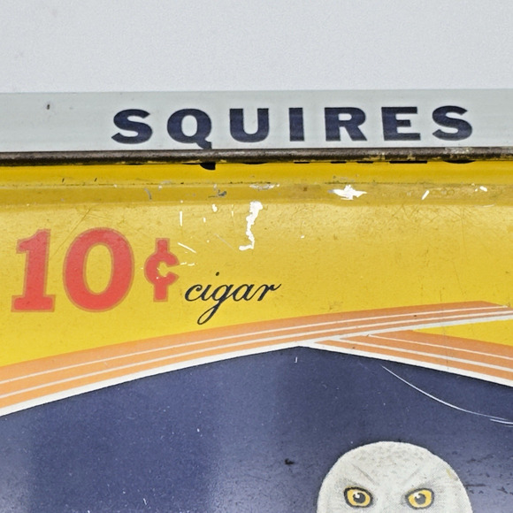 Vintage WHITE OWL SQUIRES Havana Cigars 10¢ Cent Cigar Tobacco Tin Empty Prop - Picture 10 of 16